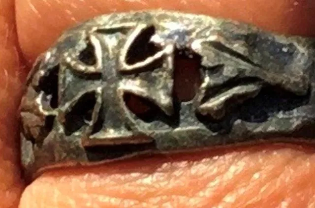 German Wwii Iron Cross Ring In Silver With 925 Silver Mark