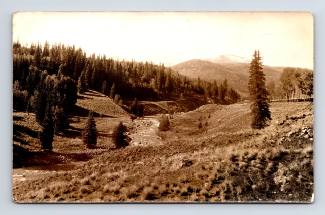 RPPC Scenic View of River & Mountain Landscape Chama New Mexico NM Postcard