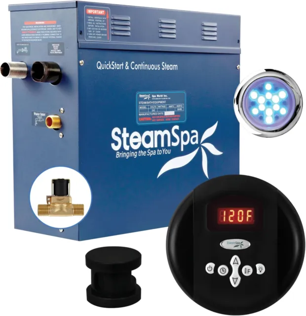 Baño de vapor SteamSpa IN450-A Indulgence 4,5 KW QuickStart - negro