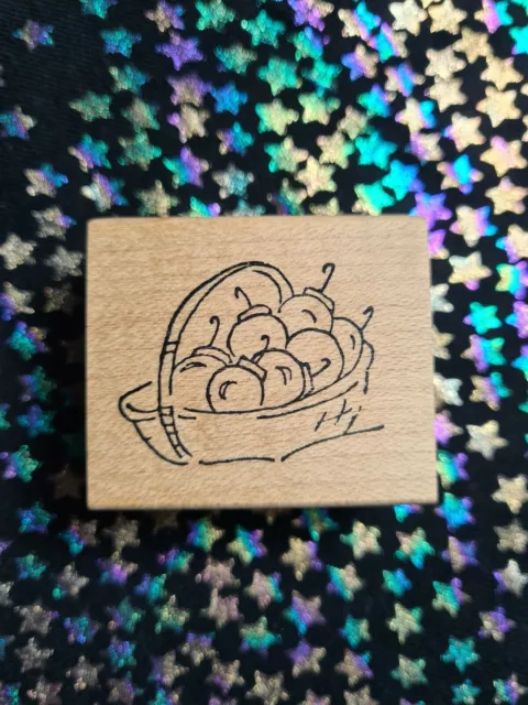 Craft Stamp Block Christmas Bauble Basket 4.5 x 3.7 cm Card Making Scrapbook