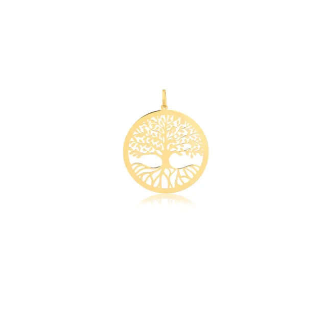 18k Solid Yellow Gold Tree of Life Pendant for Necklace for Women for Gift