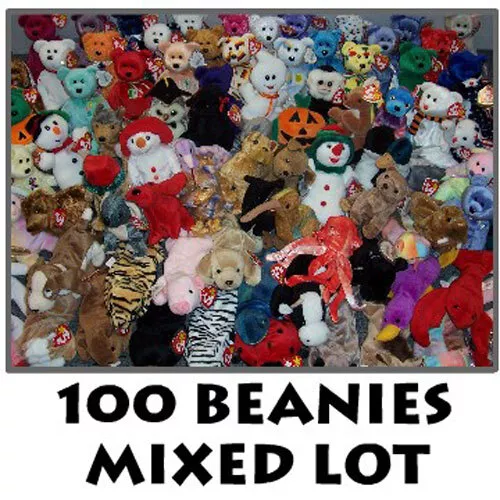 TY Beanie Babies - Mixed Lot of 100 Beanies - MWMTs Wholesale Lot