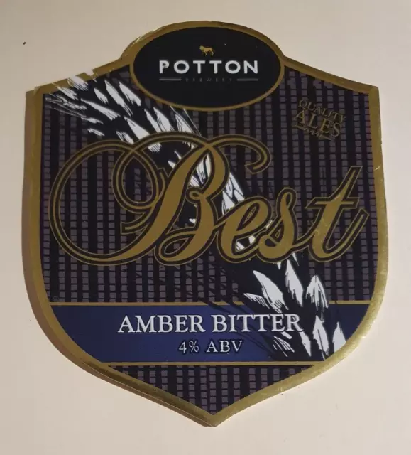 POTTON brewery BEST beer badge real ale pump clip front Bedfordshire