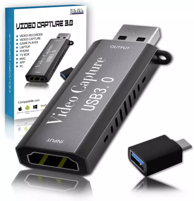 Scheda Acquisizione Video USB Adattatore da HDMI a USB per Videocamere Xbox PS4 2