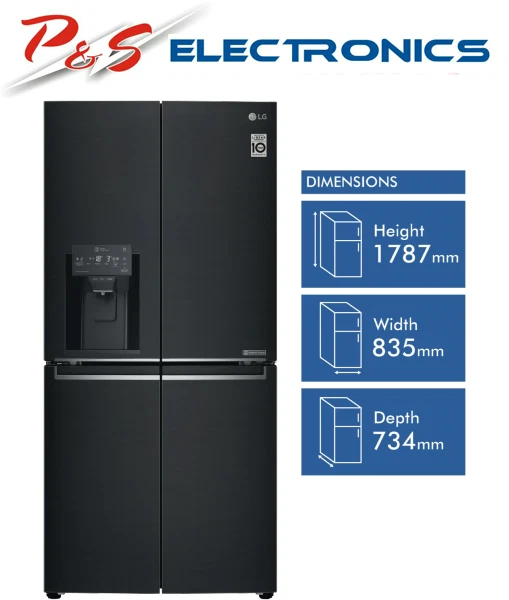 LG 570L FRENCH Door Refrigerator, Stainless steel_Ice&Water Dispenser