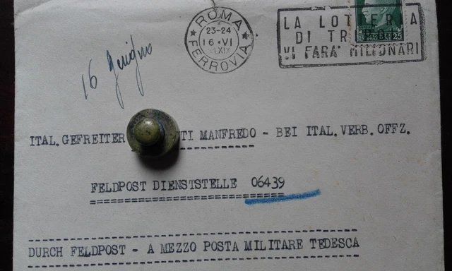 P.m.- Italiana Spedita A Mezzo Posta Militare Tedesca Feldpost 06439 Dienstelle