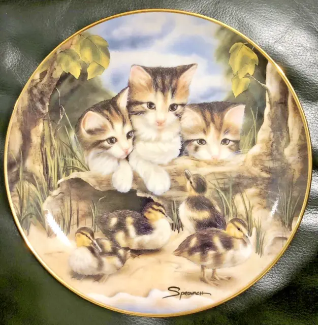 Franklin Mint "Fine Feathered Friends" Limited Edition Collectors Plate. Kittens
