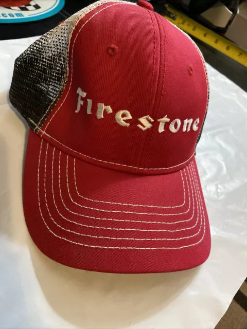 Firestone Mesh Baseball Cap, Hat, Red, White, Black