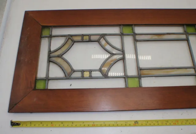 Stained Glass Wood Frame Window Hanging - Possibly Transom 7