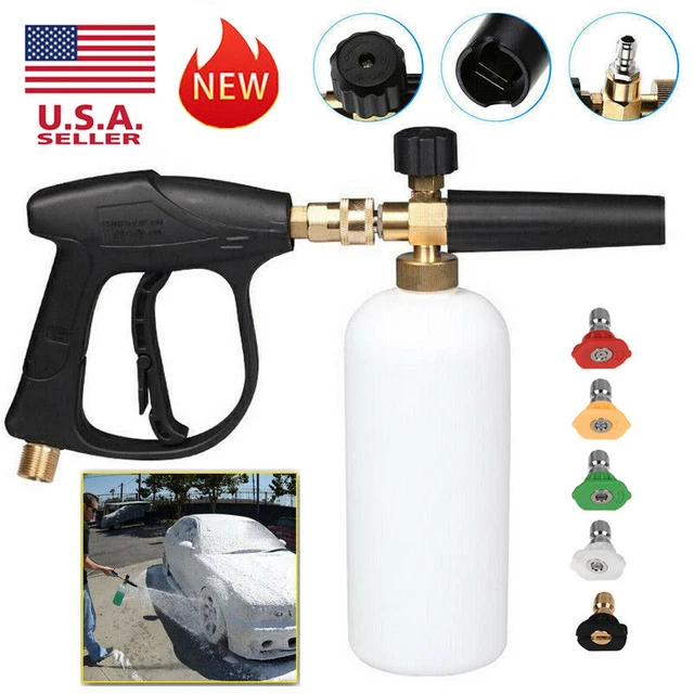 1/4" Snow Foam Lance Car Wash Cannon Soap Bottle Spray Pressure Washer Gun Kits