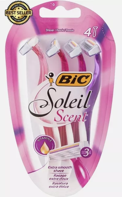 Afeitadoras BIC Soleil 3 hojas con tira de vitamina E - paquete de 4 afeitadoras