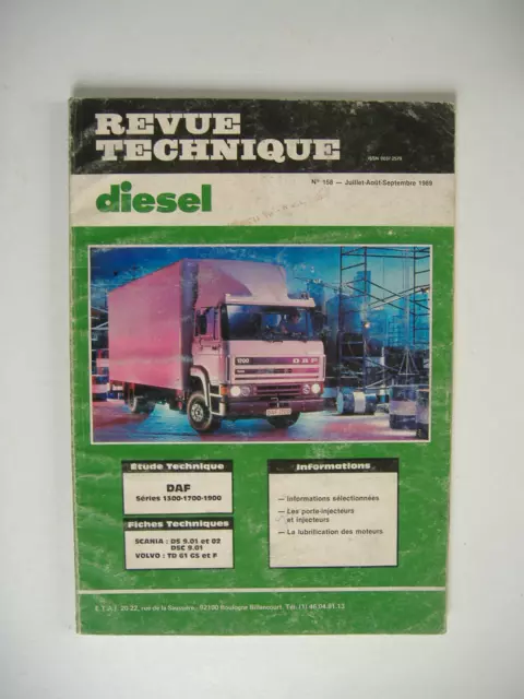 REVUE TECHNIQUE DIESEL DAF séries 1300-1700-1900