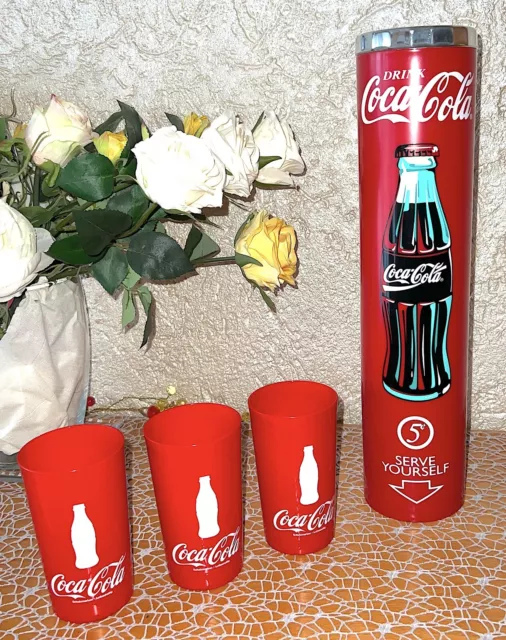 Coca-Cola Vintage Becherspender mit passenden 0,3l Bechern