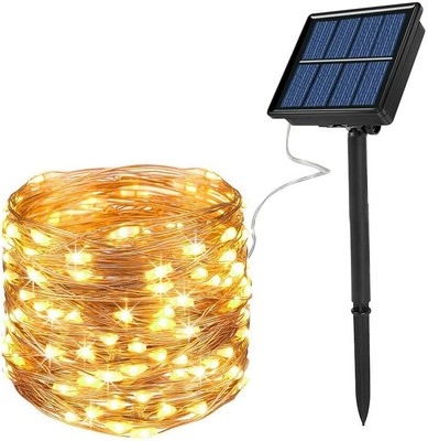 Ankway Catena Luminosa Solare 200 LED 8 Modi Luci Stringa Solare Impermeabili 22M Luci Stringa Rame 3 Fili bianco freddo Luce Energia Solare Auto on/off per natalizie Esterno Giardino Feste 