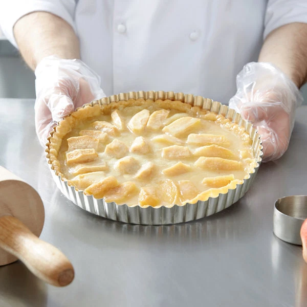 MATFER TART / QUICHE PAN 9-1/2" X 1"  FLUTED with REMOVABLE BOTTOM *LOT OF 2 EA*