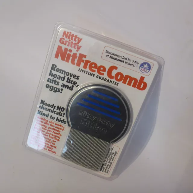 Blue Nitty Gritty Nit Free Comb Stainless Steel Metal Remove Head Lice Nits Eggs