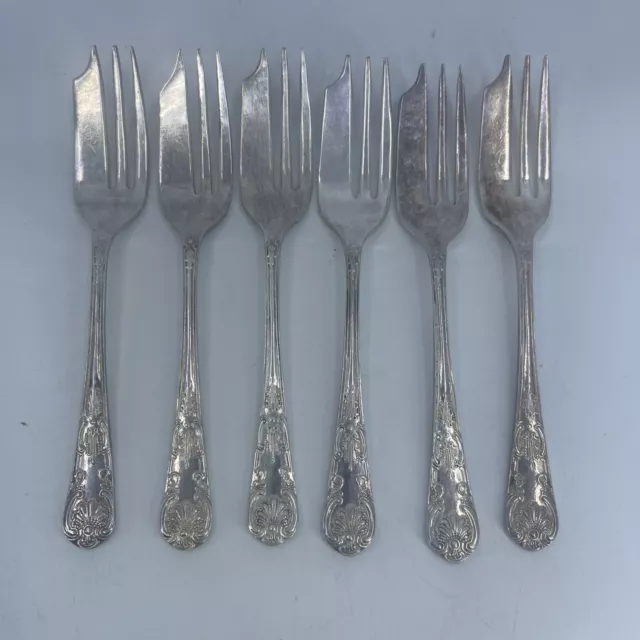 Set of 6 Cavalier Sheffield England Silver Plated EPNS Cake/Pastry/Desert Forks