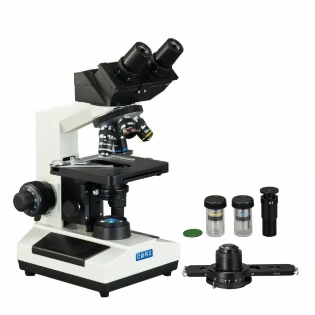 OMAX 40X-2500X Compound LED Microscope Phase Contrast Darkfield with 3MP Camera