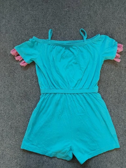 Girls Turquoise, Tassled Summer Sunsuit/Playsuit Outfit, 8-9 Years, Studio