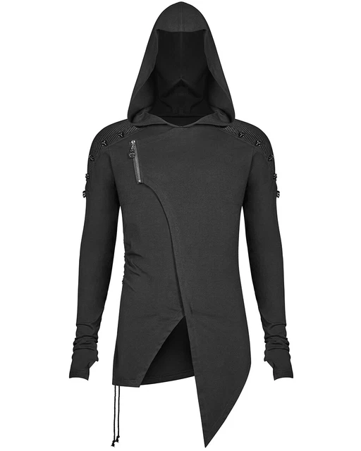Punk mens hooded jacket black goth dieselpunk dystopian apocalyptic hoodie outlet