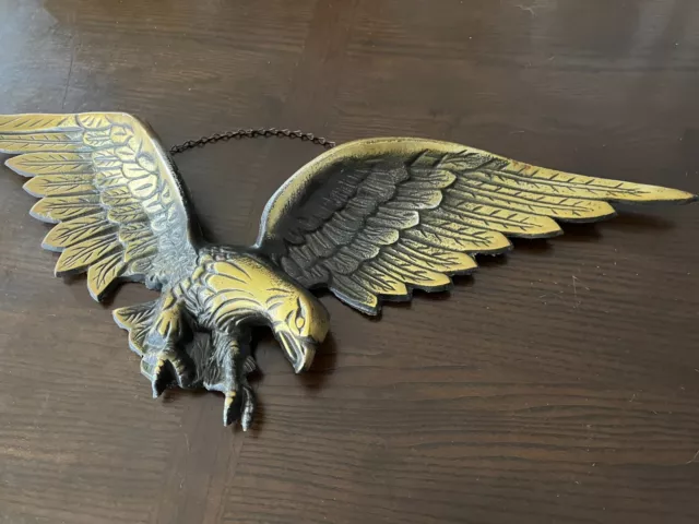 Vintage Eagle Cast Aluminum Made In Japan Tattoo Shop Decor Rustic Brass Plated 3