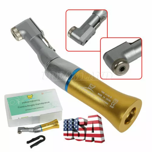 USA NSK Style Dental Latch Contra Angle Handpiece Slow Low Speed E-type Gold ela