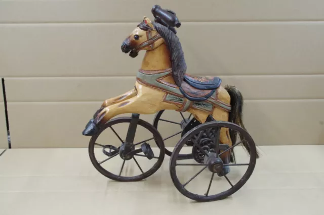 Triciclo Caballo de Madera Caballo Oscilante Carrusel Caballo 40CM