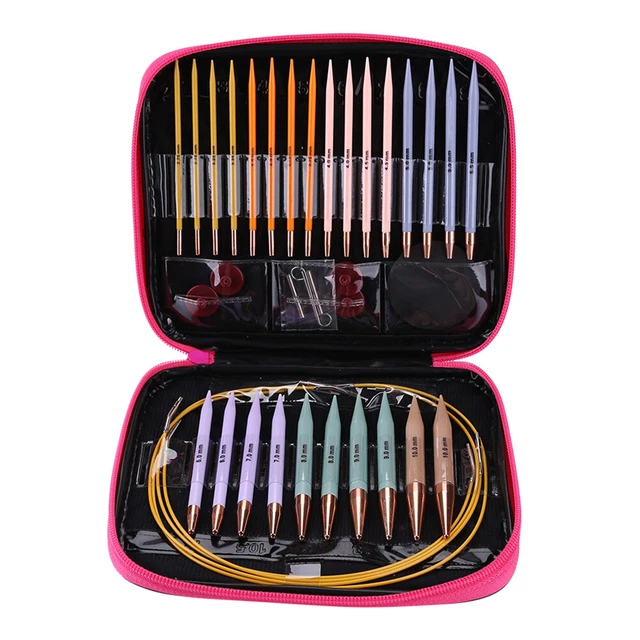 Crochet Hook Circular Knitting Needles Set with Case DIY Weaving Sewing Crafts