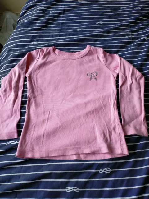 Girls Pink Long Sleeve Top From Dunnes Age 5 Years