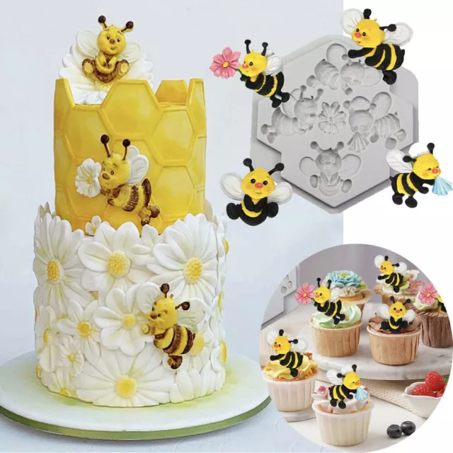 Bee Fondant Cake Decorating Mould Chocolate Sugarcraft Topper Mold Silicone DIY