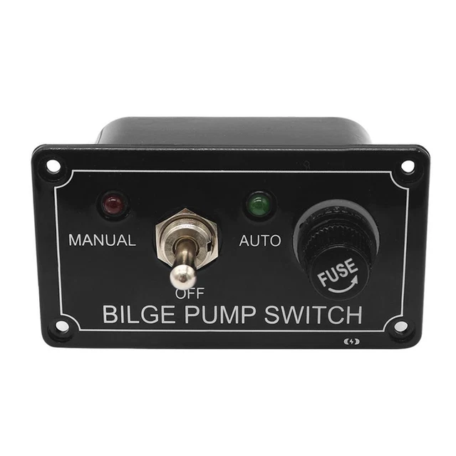3 Way DC 12V Fused Marine Bilge Pump Switch Panel with LED Indicator Light