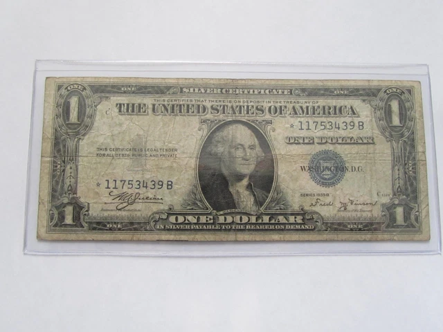 **RARE** 1935-B **Star Note** $1 Dollar Blue Seal Silver Certificate
