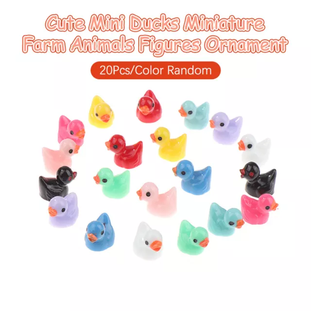 20Pcs Cute Mini Ducks Miniature Figures Ornament Garden Micro Landscape Crafts_w