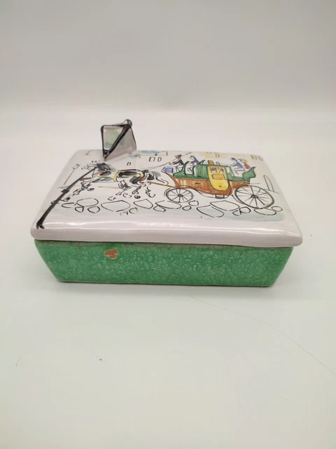 59956 Scatola in ceramica Italy con coperchio decorato
