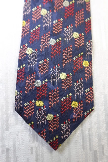Cravate En Soie BECATTINI Fabriquée En Italie - Motif Floral Marron - Occasion Très Bon état