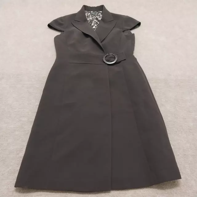 Tahari Arthur S. Levine Womens Size 6 Cap Sleeve Brown Lined Midi Wrap Dress
