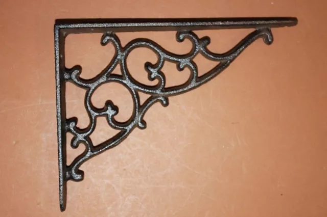 Medium Size Decorative Cast Iron Shelf Brackets, 7 1/8",  B-01