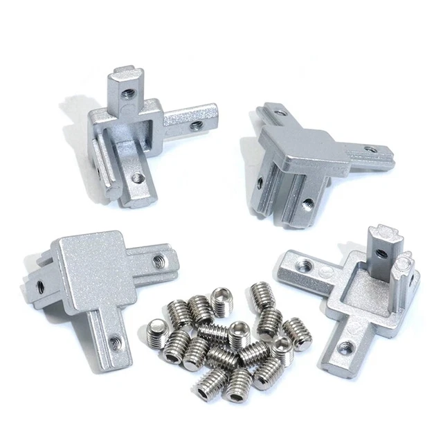 4pcs 2020 Series 3 Way Corner Mount for 6mm T Slot 20 X 20mm Alumi W4E4