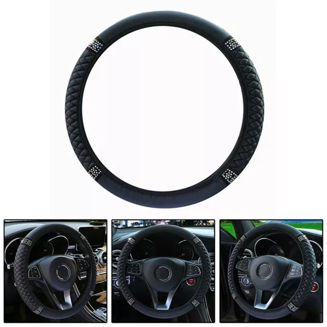 PU Leather Bling Cute Car Steering Wheel Cover Universal 38CM Car Accessories AU