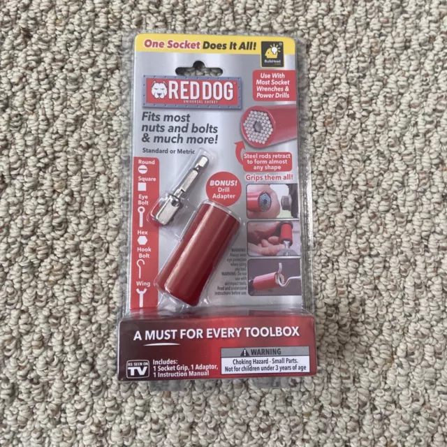 Red Dog Universal Socket w/ Bonus Drill Adapter Use w/ Most Socket - BRAND NEW