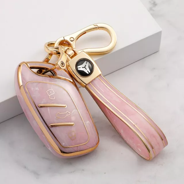 TPU Car Remote Key Fob Case Cover For MG ZS EV 2022 HS MG3 MG5 MG6 MG7 Pink