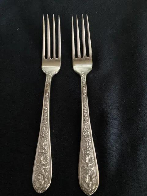 Stieff Corsage Sterling Silver RKS Monogram 7-1/8" Dinner Fork’s (2)