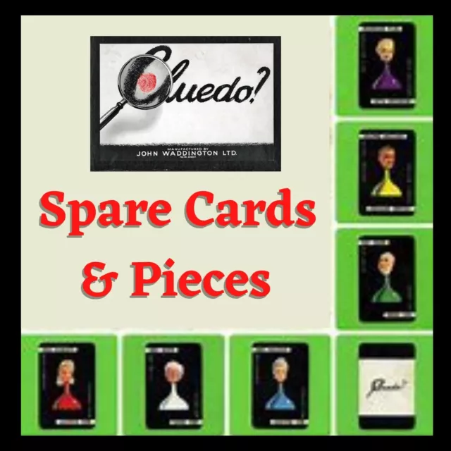 Cluedo Spare Parts Cards & Weapons Pieces Spares Replacement Board Game Free P&P