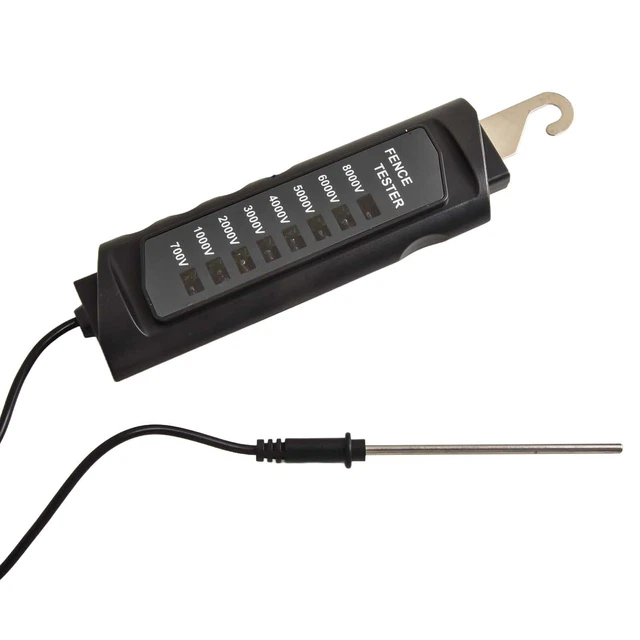 Détecteur Défaut Fil Testeur De Tension Pour Clôture électrique - Jusqu'à 12 KV - 8 Voyants Néon - Outil Agricole Pratique Testeur Clôture électrique Portable