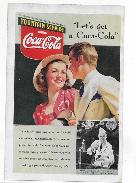 BOISSON VINTAGE FONTAINE Coca Cola Station De Service Pompe Porcelaine