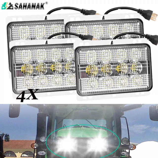 4X 60W Led Headlight AL152328 For John Deere Tractor LED Hood Light - Hi/Lo Beam