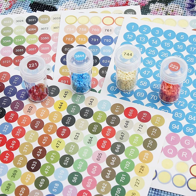 Diamond Painting Color Number Stickers 447 DMC Label Sticker Storage Box Diamon`