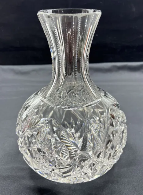 Libbey Signed Carafe ABP Cut Glass American Brilliant Period 1896-1906 Sword