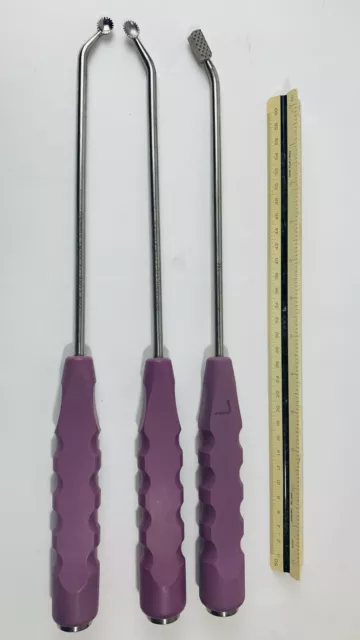 Stryker Right, Left And Rasp Lumbar Spine Curette