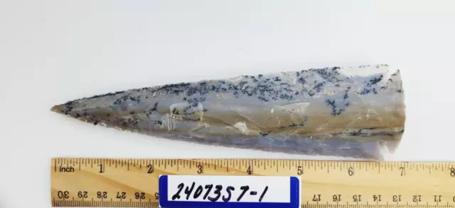 7" Stone Spearhead - Lance Head - Drill Point - Knife - Hand Knapped Agate